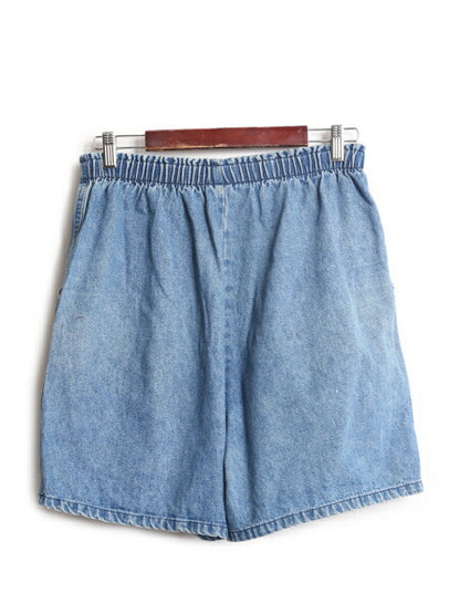 90s チェロキー デニム ショートパンツ レディース M / 古着 90年代 オールド CHEROKEE 短パン コットン ショーツ ノータック ヒゲ アタリ