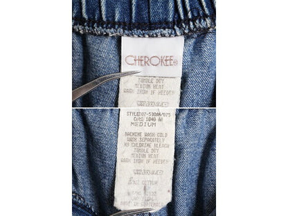 90s チェロキー デニム ショートパンツ レディース M / 古着 90年代 オールド CHEROKEE 短パン コットン ショーツ ノータック ヒゲ アタリ