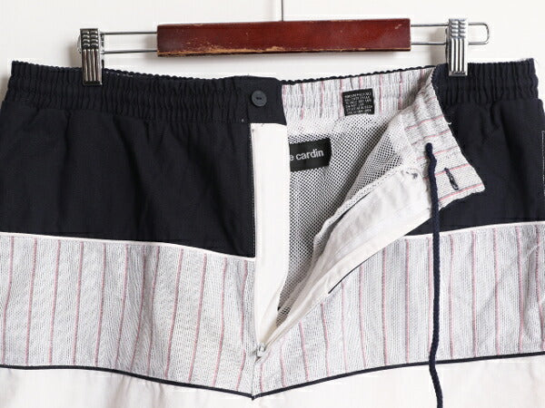 90s ピエールカルダン デザイン ショートパンツ メンズ L / オールド Pierre Cardin スイム ショーツ 短パン 海パン 水陸両用 マルチカラー