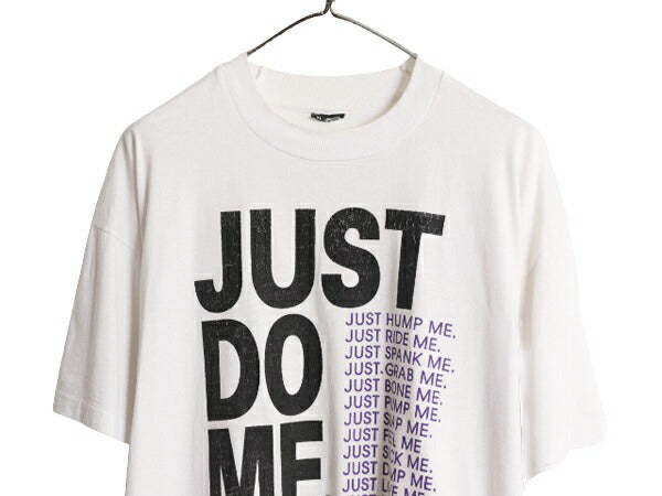 90s USA製 パロディ エロ プリント Tシャツ メンズ XL 古着 90年代 オールド アート グラフィック シングルステッチ 大きいサイズ ホワイト