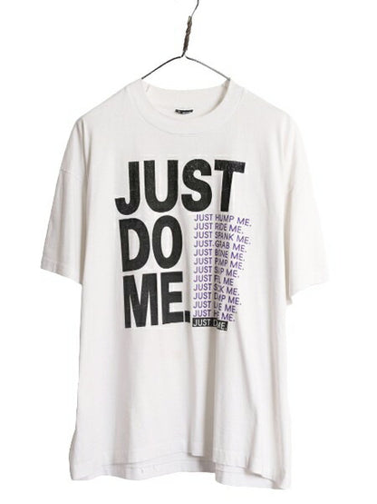 90s USA製 パロディ エロ プリント Tシャツ メンズ XL 古着 90年代 オールド アート グラフィック シングルステッチ 大きいサイズ ホワイト