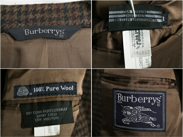 90s USA製 BURBERRYS PRORSUM テーラード ジャケット メンズ XL 程 古着 旧タグ オールド バーバリー プローサム ブレザー ウール チェック