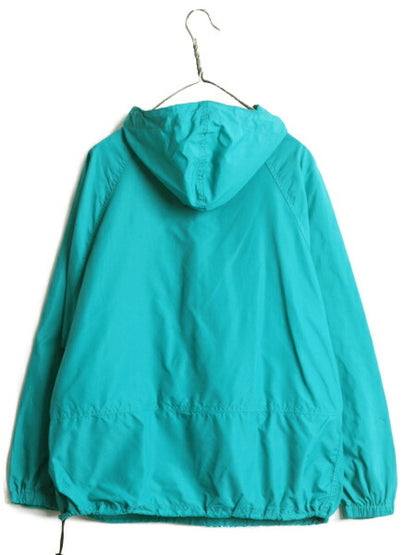 90s エルエルビーン ナイロン アノラック フード パーカー ジャケット メンズ M 程/ 古着 オールド LLBEAN アウトドア ハーフジップ マンパ