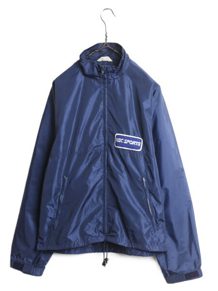 80s エルエルビーン ナイロン ジャケット メンズ S 古着 80年代 ヴィンテージ LLBean アウトドア フルジップ ハイネック 企業 ブルゾン 紺
