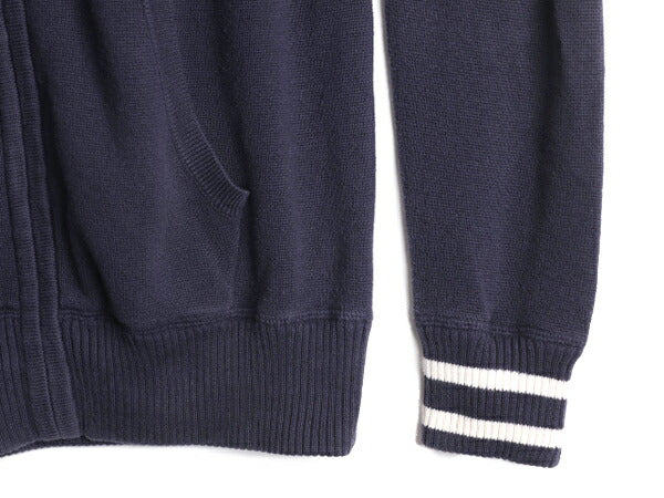 ラルフローレン ハイネック コットン ニット セーター メンズ L / 古着 POLO JEANS フルジップ リブ編み ドライバーズ ジャケット ネイビー