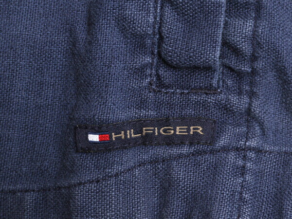 00s トミーヒルフィガー 100% リネン パーカー ジャケット メンズ XL 古着 00年代 オールド TOMMY HILFIGER フード プルオーバー ブルゾン