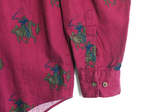 90s OLD GAP 総柄 長袖 シャツ メンズ M / 90年代 オールド ギャップ コットン マルチカラー カウボーイ ウエスタン 総柄シャツ パープル