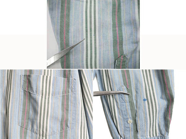 90s 大きいサイズ XXL ■ DOCKERS リーバイス ストライプ 長袖 ボタンダウン シャツ ( メンズ ) 古着 ドッカーズ LEVIS ストライプシャツ