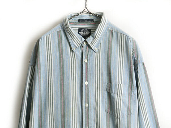 90s 大きいサイズ XXL ■ DOCKERS リーバイス ストライプ 長袖 ボタンダウン シャツ ( メンズ ) 古着 ドッカーズ LEVIS ストライプシャツ