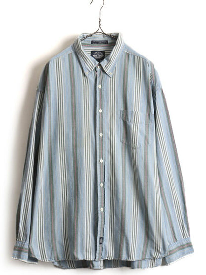 90s 大きいサイズ XXL ■ DOCKERS リーバイス ストライプ 長袖 ボタンダウン シャツ ( メンズ ) 古着 ドッカーズ LEVIS ストライプシャツ