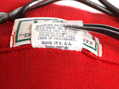 80s USA製 ■ LLBEAN 鹿の子 半袖 ポロシャツ ( メンズ L ) 80年代 古着 エルエルビーン LLビーン 半袖シャツ DOUBLE L SHIRTS 無地 レッド