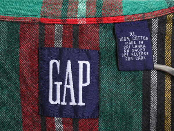 90s OLD GAP チェック 長袖 ボタンダウン シャツ メンズ XL / 90年代 オールド ギャップ コットン キャンバス マルチカラー 大きいサイズ