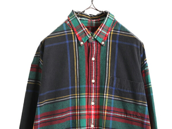 90s OLD GAP チェック 長袖 ボタンダウン シャツ メンズ XL / 90年代 オールド ギャップ コットン キャンバス マルチカラー 大きいサイズ