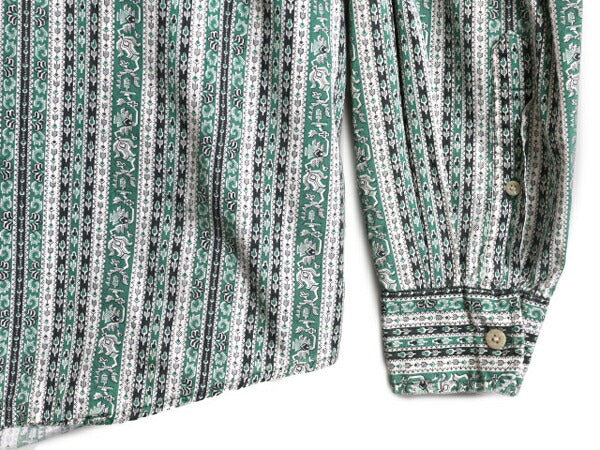 90s バナナリパブリック 総柄 3点留め ボタンダウン 長袖 シャツ メンズ XL オールド BANANA REPUBLIC コットン マルチカラー 大きいサイズ