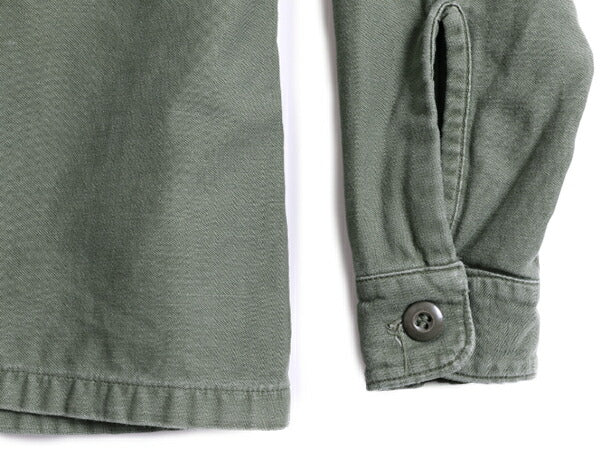 60s ビンテージ ■ 米軍実物 US ARMY コットン サテン ユーティリティ シャツ ( 14 1/2 メンズ XS 程) 古着 シャツ袖 2nd OG107 ミリタリー