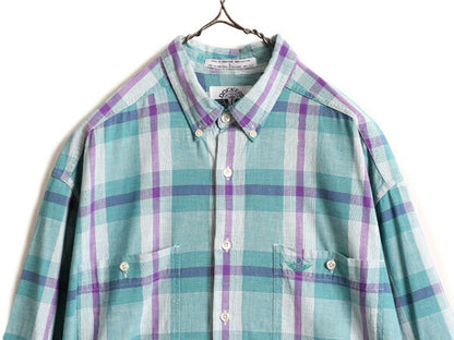 90s ■ ドッカーズ リーバイス チェック 長袖 ボタンダウン シャツ ( メンズ L ) 90年代 オールド LEVIS DOCKERS 長袖シャツ ポケット付き