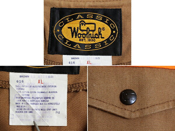 80s 90s USA製 ウールリッチ ダック ハンティング ベスト メンズ XL / ヴィンテージ Woolrich 重ね着 前開き ツートン 大きいサイズ ワーク
