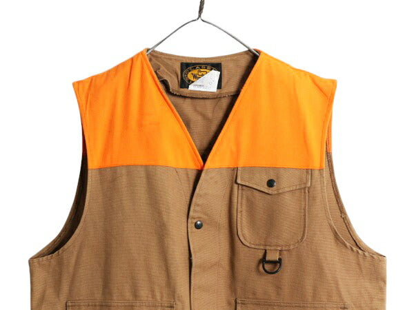 80s 90s USA製 ウールリッチ ダック ハンティング ベスト メンズ XL / ヴィンテージ Woolrich 重ね着 前開き ツートン 大きいサイズ ワーク