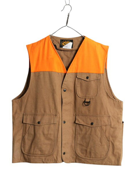 80s 90s USA製 ウールリッチ ダック ハンティング ベスト メンズ XL / ヴィンテージ Woolrich 重ね着 前開き ツートン 大きいサイズ ワーク