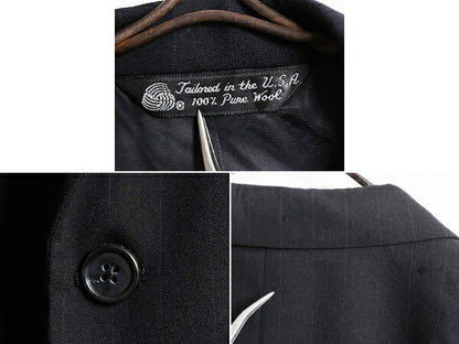 80s USA製 クリスチャン ディオール ダブルブレスト テーラード ジャケット メンズ XL 程 ヴィンテージ Christian Dior ブレザー ウール 紺
