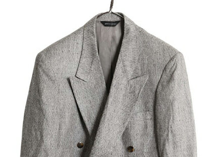 デッドストック 80s USA製 ピエールカルダン ダブルブレスト テーラード ジャケット メンズ L 程 ヴィンテージ Pierre Cardin ブレザー 灰