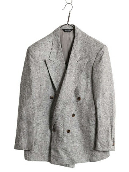 デッドストック 80s USA製 ピエールカルダン ダブルブレスト テーラード ジャケット メンズ L 程 ヴィンテージ Pierre Cardin ブレザー 灰