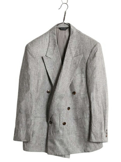 デッドストック 80s USA製 ピエールカルダン ダブルブレスト テーラード ジャケット メンズ L 程 ヴィンテージ Pierre Cardin ブレザー 灰