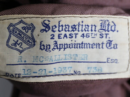 30s ピスポーク チェック ウール テーラード ジャケット メンズ L / 古着 30年代 ヴィンテージ Sebastian ブレザー シャツ 素材 薄手 1点物