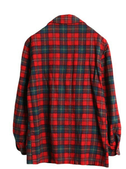 70s USA製 ペンドルトン チェック ウール テーラード ジャケット メンズ M 古着 70年代 ヴィンテージ PENDLETON ブレザー シャツ素材 薄手