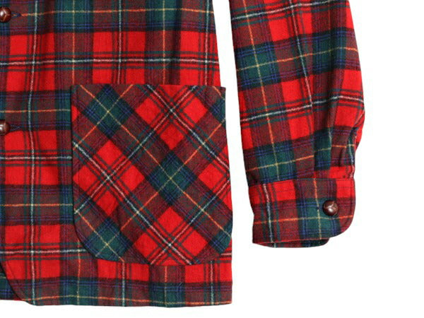 70s USA製 ペンドルトン チェック ウール テーラード ジャケット メンズ M 古着 70年代 ヴィンテージ PENDLETON ブレザー シャツ素材 薄手