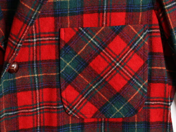 70s USA製 ペンドルトン チェック ウール テーラード ジャケット メンズ M 古着 70年代 ヴィンテージ PENDLETON ブレザー シャツ素材 薄手