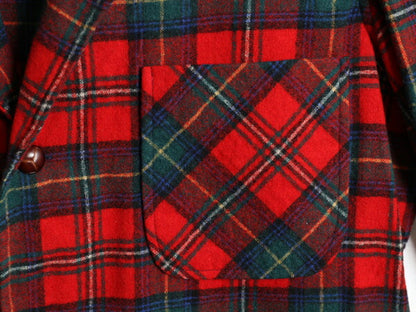 70s USA製 ペンドルトン チェック ウール テーラード ジャケット メンズ M 古着 70年代 ヴィンテージ PENDLETON ブレザー シャツ素材 薄手