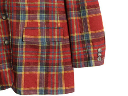 デッドストック 90s OLD GAP チェック テーラード ジャケット レディース M 新品 ブレザー 90年代 オールド ギャップ 旧タグ 紺タグ ウール