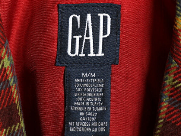 デッドストック 90s OLD GAP チェック テーラード ジャケット レディース M 新品 ブレザー 90年代 オールド ギャップ 旧タグ 紺タグ ウール