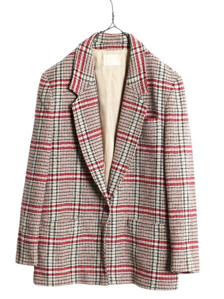 デッドストック 70s USA製 ペンドルトン ツイード テーラード ジャケット レディース XL ヴィンテージ PENDLETON ブレザー チェック ウール
