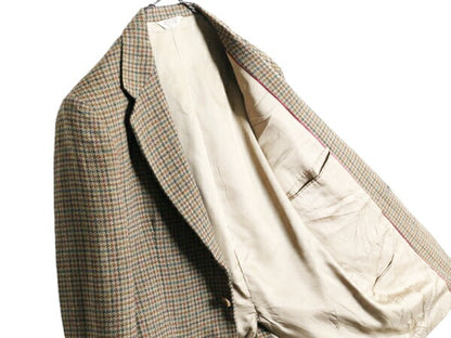 80s USA製 オービス ツイード テーラード ジャケット メンズ L 程 古着 80年代 ヴィンテージ ORVIS ブレザー ウール チェック マルチカラー