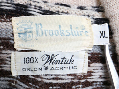 60s ■ BROOKSHIRE フェアアイル タートルネック アクリル 長袖 ニット セーター XL メンズ レディース M 程/ 古着 60年代 ビンテージ 総柄