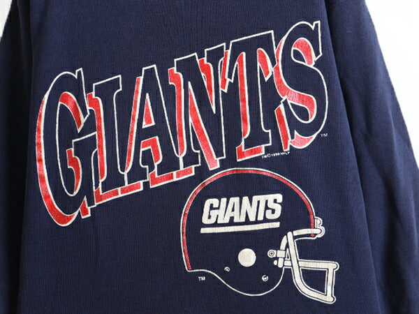 90s USA製 ■ TULTEX NFL ジャイアンツ プリント スウェット ( M メンズ S 程) 古着 90年代 オールド タルテックス トレーナー アメフト 紺