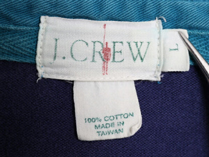 90s J CREW 長袖 ラガーシャツ メンズ L 旧タグ オールド ジェイクルー 無地 巨人タグ 長袖シャツ ラグビーシャツ ツートン ヘビーウェイト