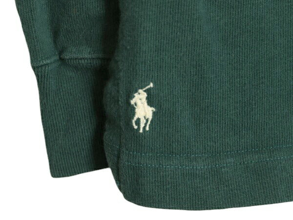 90s USA製 ポロ ラルフローレン タートルネック ポケット付き 長袖 Tシャツ メンズ L オールド ロンT ラガーシャツ 素材 ヘビーウェイト 緑