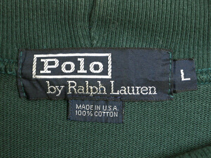 90s USA製 ポロ ラルフローレン タートルネック ポケット付き 長袖 Tシャツ メンズ L オールド ロンT ラガーシャツ 素材 ヘビーウェイト 緑