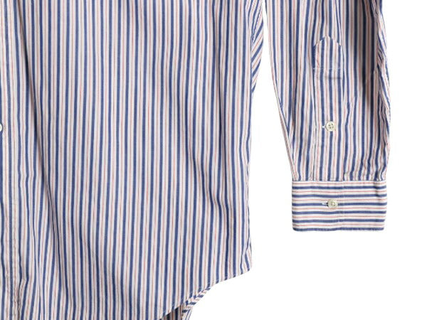 90s ポロスポーツ ラルフローレン ストライプ 長袖 バンドカラー シャツ メンズ M 古着 90年代 オールド POLO SPORT 長袖シャツ ノーカラー