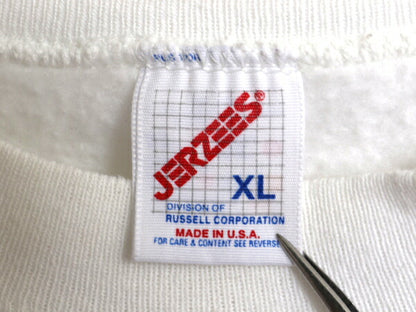 90s USA製 ジョーク イラスト プリント スウェット メンズ XL 古着 90年代 オールド トレーナー 裏起毛 アート キャラクター 大きいサイズ