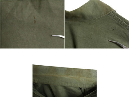 50s 米軍実物 US ARMY コットン サテン ユーティリティ シャツ メンズ M 程 ヴィンテージ ミリタリー 軍物 筒袖 1st 初期 OG107 長袖シャツ