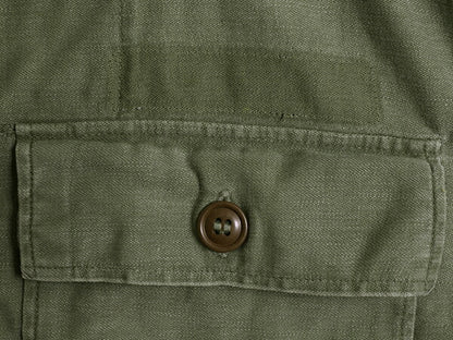 50s 米軍実物 US ARMY コットン サテン ユーティリティ シャツ メンズ M 程 ヴィンテージ ミリタリー 軍物 筒袖 1st 初期 OG107 長袖シャツ