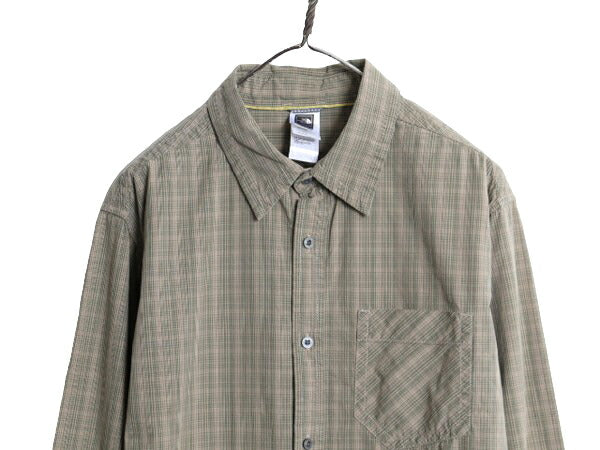 ノースフェイス チェック 長袖 シャツ メンズ L / 古着 The North Face A5シリーズ アウトドア ポケット付き 長袖シャツ マルチカラー 薄手