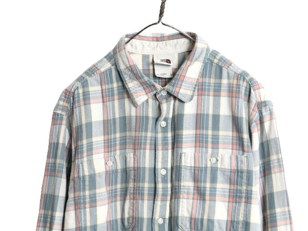 ノースフェイス チェック 長袖 フランネル シャツ メンズ XL THE NORTH FACE アウトドア 長袖シャツ ネルシャツ 大きいサイズ マルチカラー