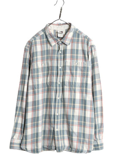 ノースフェイス チェック 長袖 フランネル シャツ メンズ XL THE NORTH FACE アウトドア 長袖シャツ ネルシャツ 大きいサイズ マルチカラー