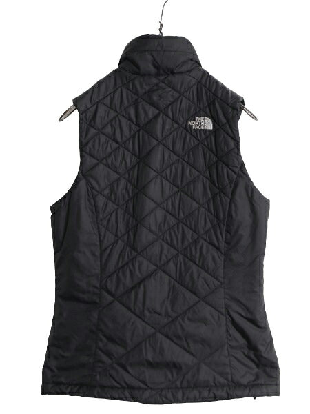 ノースフェイス 中綿 ナイロン ベスト レディース XS 古着 The North Face アウトドア 重ね着 前開き ハイネック フルジップ パッカブル 黒
