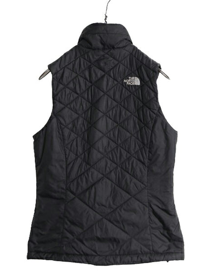 ノースフェイス 中綿 ナイロン ベスト レディース XS 古着 The North Face アウトドア 重ね着 前開き ハイネック フルジップ パッカブル 黒